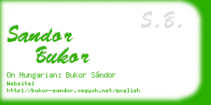 sandor bukor business card